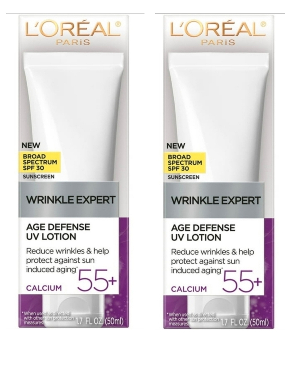 BUNDLE OF 2 L'Oréal Age Defense UV Lotion SPF 30
